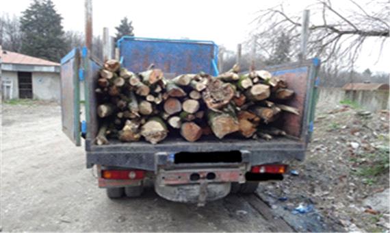کشف 5 تن چوب جنگلی قاچاق در میاندورود مازندران
