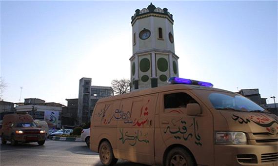 تصاویر/ تشییع خودرویی 10 شهید دفاع مقدس در ساری