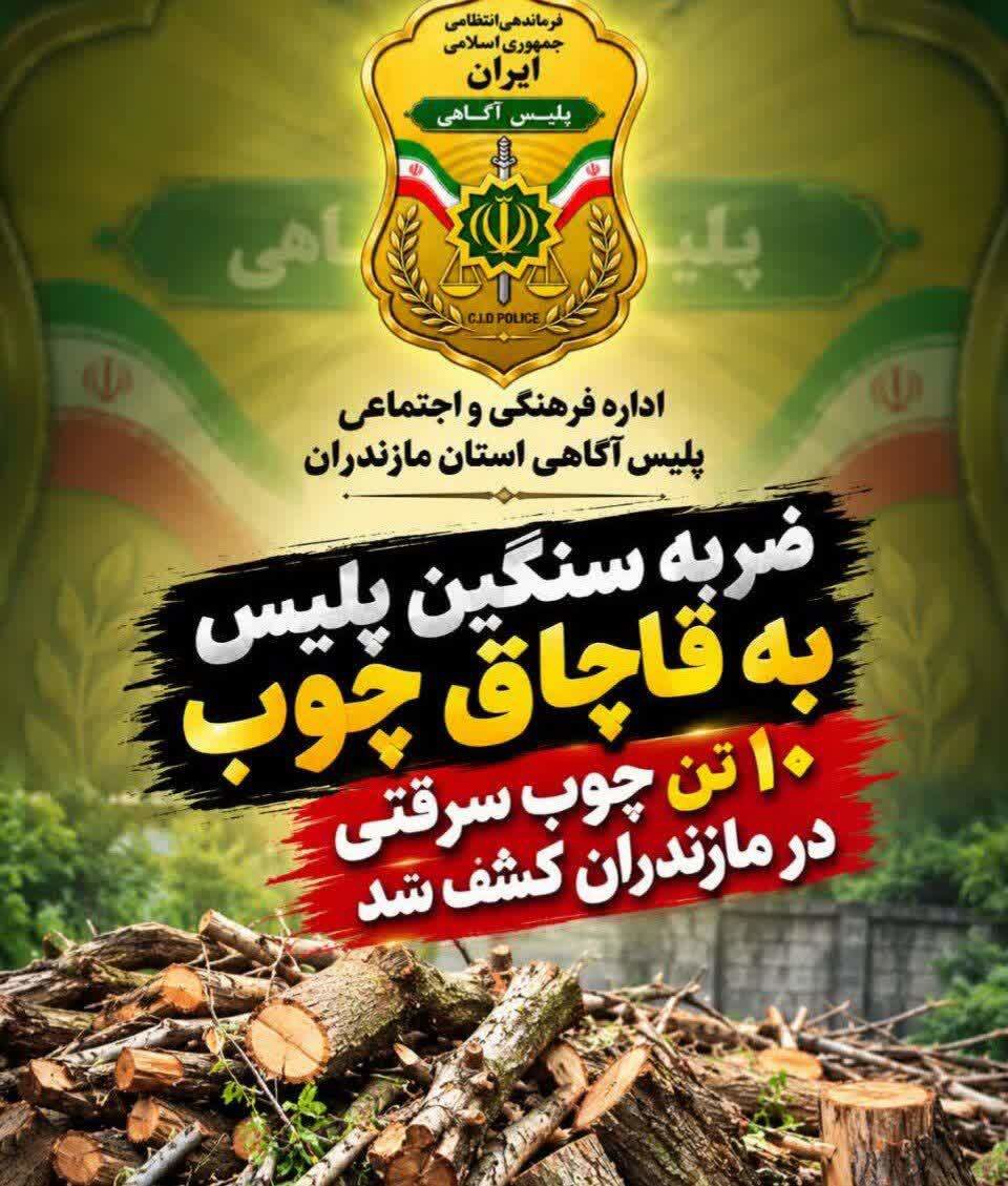 ۱۰ تن چوب سرقتی و قاچاق در مازندران کشف شد